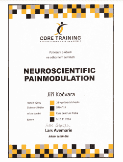 Certifikát Neuroscientific painmodulation Jiří Kočvara